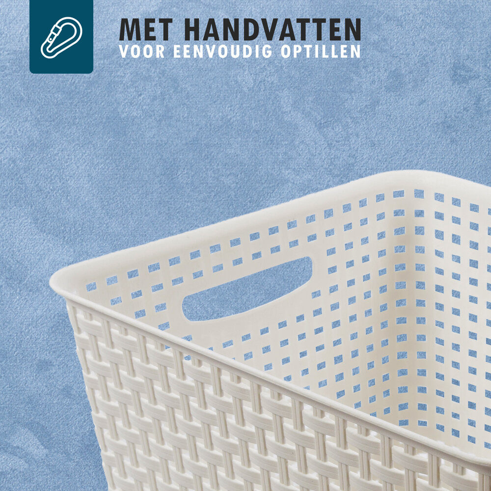 Discountershop Ruime Kunststof Opbergmanden Set van 2 | Witte Mand Zonder Deksel | 36cm x 29.5cm x 22cm | 17L | Opberger voor Speelgoed | Opbergboxen voor Elke Kamer | Stijlvolle Opbergmandjes voor Stressvrij Organisatie Discountershop Ruime Kunststof Opbergmanden Set van 2 | Witte Mand Zonder Deksel | 36cm x 29.5cm x 22cm | 17L | Opberger voor Speelgoed | Opbergboxen voor Elke Kamer | Stijlvolle Opbergmandjes voor Stressvrij Organisatie