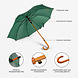 Discountershop Automatic Green Umbrella 98 cm – Windproof Umbrella for Adults | Durable Large Rain Umbrella with Wooden Shaft & Handle