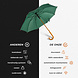 Discountershop Automatische Groene Paraplu 98 cm – Windproof Paraplu voor Volwassenen | Grote Stevige Regenparaplu met Houten Stok en Handvat
