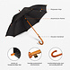 Discountershop Umbrella | black | Storm umbrella | polyester | automatic umbrella | 395g | Sturdy umbrella | Folding umbrella | Wooden handle | 89cm*98cm