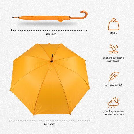 Discountershop Large Umbrella 98 cm Yellow – Windproof Automatic Umbrella with Wooden Handle and Hook for Men and Women – Strong Umbrella for Rain & Outdoor Use Discountershop Large Umbrella 98 cm Yellow – Windproof Automatic Umbrella with Wooden Handle and Hook for Men and Women – Strong Umbrella for Rain & Outdoor Use