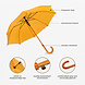 Discountershop Large Umbrella 98 cm Yellow – Windproof Automatic Umbrella with Wooden Handle and Hook for Men and Women – Strong Umbrella for Rain & Outdoor Use Discountershop Large Umbrella 98 cm Yellow – Windproof Automatic Umbrella with Wooden Handle and Hook for Men and Women – Strong Umbrella for Rain & Outdoor Use