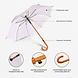 Discountershop Large White Umbrella 98 cm – Strong Windproof Umbrella for Women and Men, Lightweight Folding Umbrella with UV Protection