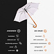 Discountershop Large White Umbrella 98 cm – Strong Windproof Umbrella for Women and Men, Lightweight Folding Umbrella with UV Protection