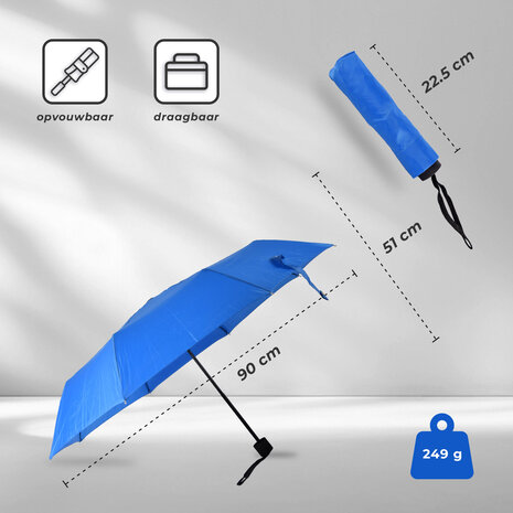 Discountershop Foldable Umbrella of High Quality | Large Format | Aluminum Frame | Blue | 90x51 cm | 8 Ribs Discountershop Foldable Umbrella of High Quality | Large Format | Aluminum Frame | Blue | 90x51 cm | 8 Ribs