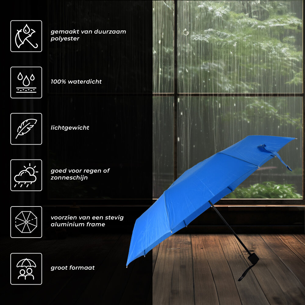 Discountershop Foldable Umbrella of High Quality | Large Format | Aluminum Frame | Blue | 90x51 cm | 8 Ribs Discountershop Foldable Umbrella of High Quality | Large Format | Aluminum Frame | Blue | 90x51 cm | 8 Ribs