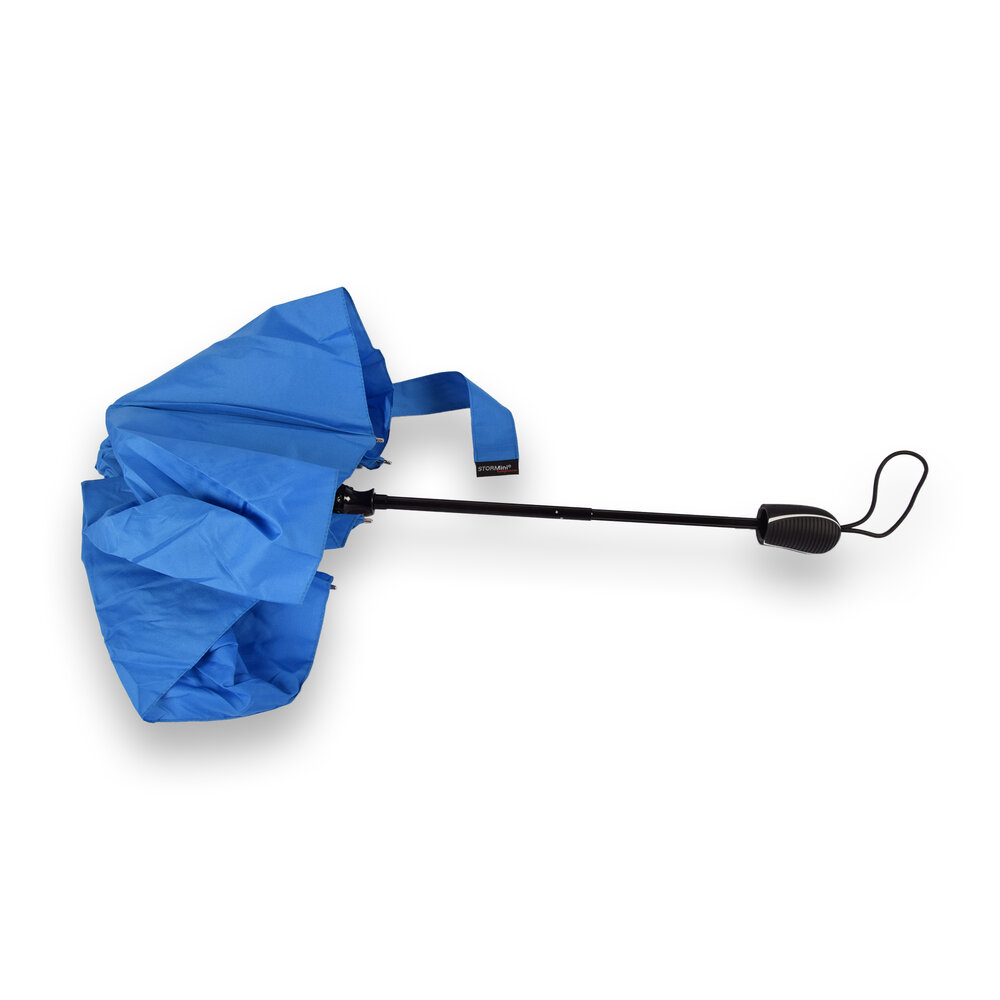 Discountershop Sturdy Large Blue Umbrella - Ø100 cm, Aluminum Frame, Foldable, Windproof Discountershop Sturdy Large Blue Umbrella - Ø100 cm, Aluminum Frame, Foldable, Windproof