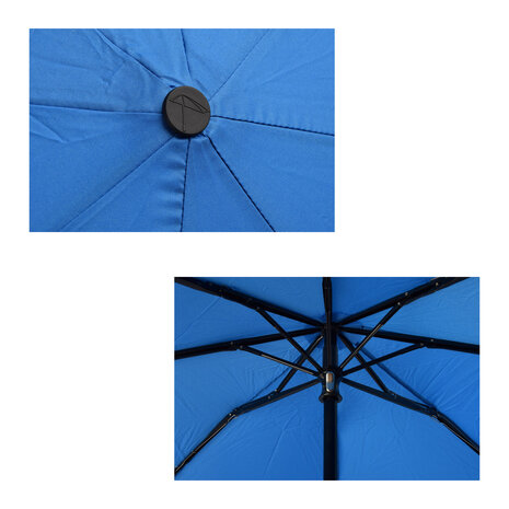 Discountershop Sturdy Large Blue Umbrella - Ø100 cm, Aluminum Frame, Foldable, Windproof Discountershop Sturdy Large Blue Umbrella - Ø100 cm, Aluminum Frame, Foldable, Windproof