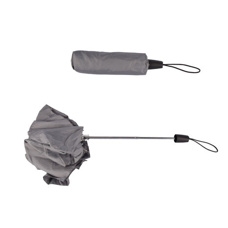 Discountershop Grijze Stormparaplu - Groot en Stevig - Opvouwbaar met Aluminium Frame - Gemaakt van Polyester Pongee Doek - Diameter van 100cm