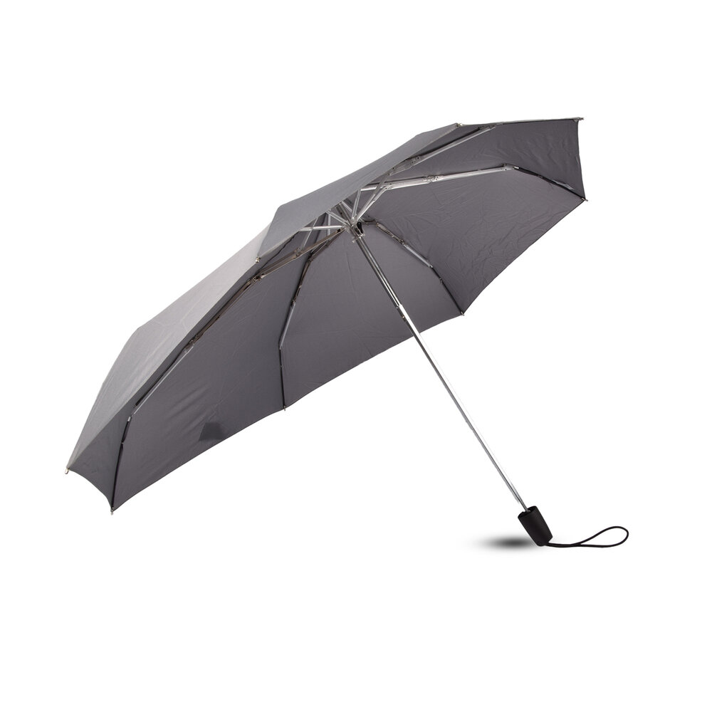 Discountershop Grijze Stormparaplu - Groot en Stevig - Opvouwbaar met Aluminium Frame - Gemaakt van Polyester Pongee Doek - Diameter van 100cm