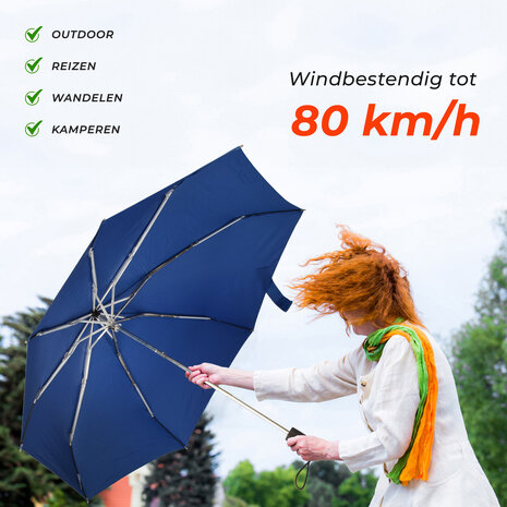 Discountershop Paraplu | Stormparaplu | Grote paraplu | Navy Blauw  | Winsnelheden : tot 80km/h | Opvouwbare paraplu | polyester | 61.5cm*100cm Discountershop Paraplu | Stormparaplu | Grote paraplu | Navy Blauw  | Winsnelheden : tot 80km/h | Opvouwbare paraplu | polyester | 61.5cm*100cm