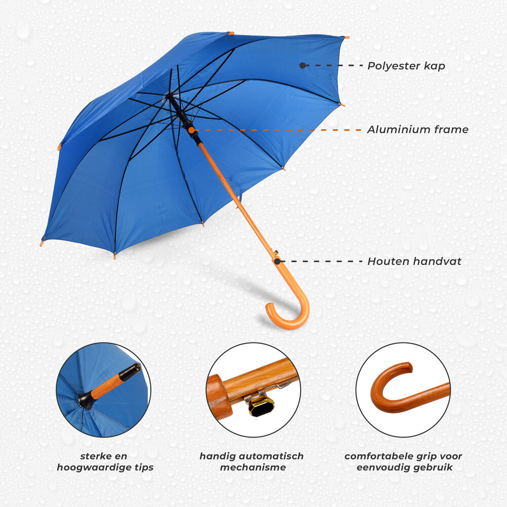 Discountershop 2x | Umbrella | children's umbrella | Diameter 102 cm | Sturdy umbrella | blue| rain accessories | polyester | Automatic umbrella | length 89cm Discountershop 2x | Umbrella | children's umbrella | Diameter 102 cm | Sturdy umbrella | blue| rain accessories | polyester | Automatic umbrella | length 89cm