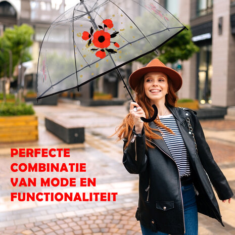 Discountershop 2x | Paraplu | Diameter 86 cm | Stevige paraplu | transparent | regenaccessoires | polyester | Automatische paraplu | lengte 84cm Discountershop 2x | Paraplu | Diameter 86 cm | Stevige paraplu | transparent | regenaccessoires | polyester | Automatische paraplu | lengte 84cm