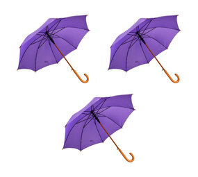 Discountershop 3x | Umbrella | Automatic umbrella | purple | Folding umbrella | Wooden handle | 89cm*98cm Discountershop 3x | Umbrella | Automatic umbrella | purple | Folding umbrella | Wooden handle | 89cm*98cm