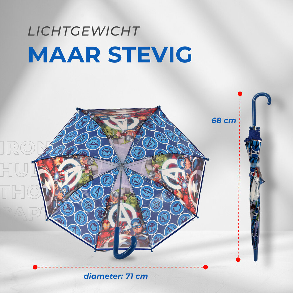 Discountershop Paraplu | kinderparaplu | Diameter 71 cm | Stevige paraplu | Blauw | PVC | 68cm*20cm*10cm Discountershop Paraplu | kinderparaplu | Diameter 71 cm | Stevige paraplu | Blauw | PVC | 68cm*20cm*10cm