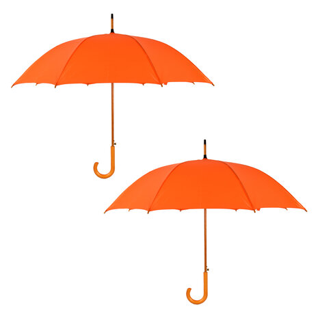 Discountershop Protect yourself from the elements in style: 2 Large Automatic Orange Umbrellas - Folding umbrella - Diameter – 102cm