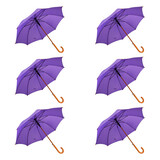 Discountershop Sustainability and Quality: 6x Automatic Umbrellas made of Polyester and Aluminum (89x98cm)