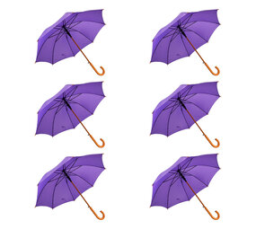 Discountershop Sustainability and Quality: 6x Automatic Umbrellas made of Polyester and Aluminum (89x98cm) Discountershop Sustainability and Quality: 6x Automatic Umbrellas made of Polyester and Aluminum (89x98cm)