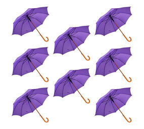 Discountershop 8x Stable Automatic Umbrella - Purple - Wooden Stick and Handle - Material: Polyester and Aluminum - 89x98cm Discountershop 8x Stable Automatic Umbrella - Purple - Wooden Stick and Handle - Material: Polyester and Aluminum - 89x98cm