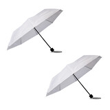 Discountershop 2x Large Folding Polyester Storm Umbrella with Aluminum Frame - White | 100cm Diameter Discountershop 2x Large Folding Polyester Storm Umbrella with Aluminum Frame - White | 100cm Diameter