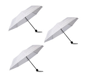 Discountershop 3x Grote Opvouwbare Stormparaplu van Polyester met Aluminium Frame - Wit | 100cm Diameter Discountershop 3x Grote Opvouwbare Stormparaplu van Polyester met Aluminium Frame - Wit | 100cm Diameter