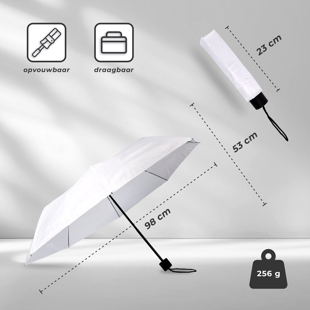 Discountershop 3x Large Folding Polyester Storm Umbrella with Aluminum Frame - White | 100cm Diameter Discountershop 3x Large Folding Polyester Storm Umbrella with Aluminum Frame - White | 100cm Diameter