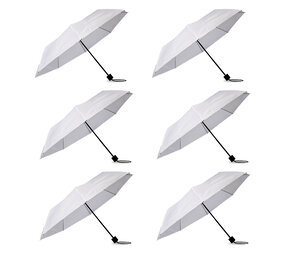 Discountershop 6x Large Folding Polyester Storm Umbrella with Aluminum Frame - White | 100cm Diameter Discountershop 6x Large Folding Polyester Storm Umbrella with Aluminum Frame - White | 100cm Diameter