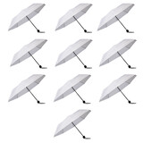 Discountershop 10x Large Folding Polyester Storm Umbrella with Aluminum Frame - White | 100cm Diameter
