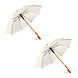 Discountershop Paraplu met Houten Handvat 98cm Diameter - White Vanille | Automatisch & Windproof - Unisex