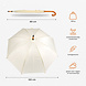 Discountershop Umbrella with Wooden Handle 98 cm Diameter – White Vanilla | Automatic & Windproof – Unisex