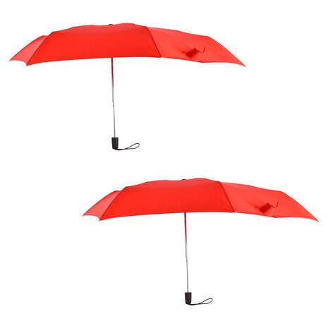 Merkloos 2x Large Folding Polyester Storm Umbrella with Aluminum Frame - Red | 100cm Diameter Merkloos 2x Large Folding Polyester Storm Umbrella with Aluminum Frame - Red | 100cm Diameter