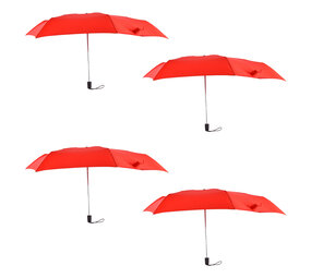 Discountershop 4x Large Folding Polyester Storm Umbrella with Aluminum Frame - Red | 100cm Diameter Discountershop 4x Large Folding Polyester Storm Umbrella with Aluminum Frame - Red | 100cm Diameter