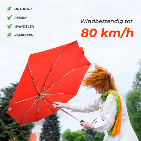 Merkloos 3x Large Folding Polyester Storm Umbrella with Aluminum Frame - Red | 100cm Diameter Merkloos 3x Large Folding Polyester Storm Umbrella with Aluminum Frame - Red | 100cm Diameter