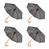 Transparent Umbrella Set with Foldable Function - Diameter 98 cm - Automatic - Aluminum Frame - Wooden Handle - Gray - 4 Pieces Transparent Umbrella Set with Foldable Function - Diameter 98 cm - Automatic - Aluminum Frame - Wooden Handle - Gray - 4 Pieces