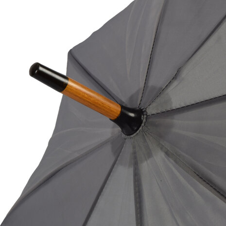 Discountershop Transparent Umbrella Set with Foldable Function - Diameter 98 cm - Automatic - Aluminum Frame - Wooden Handle - Gray - 4 Pieces Discountershop Transparent Umbrella Set with Foldable Function - Diameter 98 cm - Automatic - Aluminum Frame - Wooden Handle - Gray - 4 Pieces