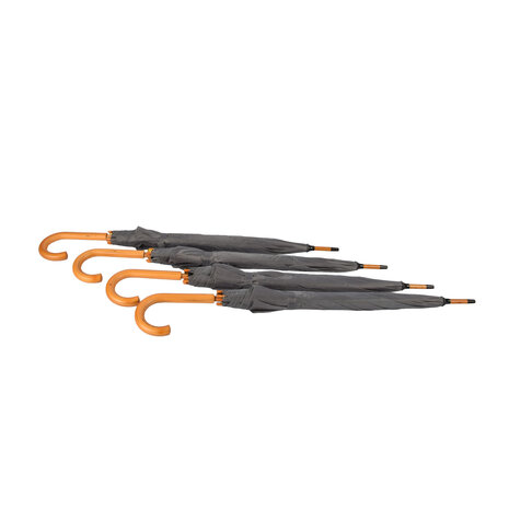 Discountershop Transparante Paraplu Set met Opvouwbare Functie - Diameter 98 cm - Automatisch - Aluminium Frame - Houten Handvat - Grijs - 4 Stuks Discountershop Transparante Paraplu Set met Opvouwbare Functie - Diameter 98 cm - Automatisch - Aluminium Frame - Houten Handvat - Grijs - 4 Stuks