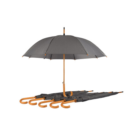 Discountershop Robuuste & Stijlvolle Paraplu's - 98 cm Diameter - Automatische Paraplu - Aluminium Frame - Paraplu's in Grijs – Ideaal voor Elke Storm!