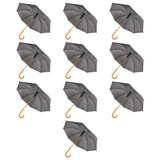 Discountershop 10-Pack Sturdy, Transparent Umbrellas - 98 cm - Foldable - Unisex - Gray with Wooden Handle Discountershop 10-Pack Sturdy, Transparent Umbrellas - 98 cm - Foldable - Unisex - Gray with Wooden Handle