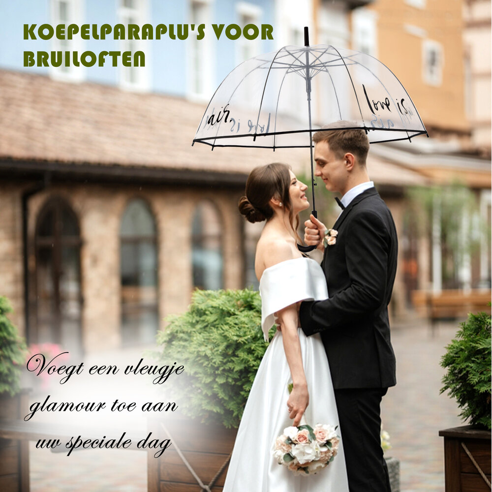 Discountershop 6x Large Transparant Polyester Storm Umbrella with Aluminum Frame | 85cm Diameter Discountershop 6x Large Transparant Polyester Storm Umbrella with Aluminum Frame | 85cm Diameter