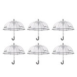 Discountershop 6x Large Transparant Polyester Storm Umbrella with Aluminum Frame | 85cm Diameter Discountershop 6x Large Transparant Polyester Storm Umbrella with Aluminum Frame | 85cm Diameter