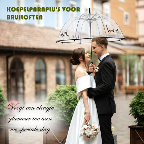 Discountershop 10x Grote Transparant Stormparaplu van Polyester met Aluminium Frame | 85cm Diameter