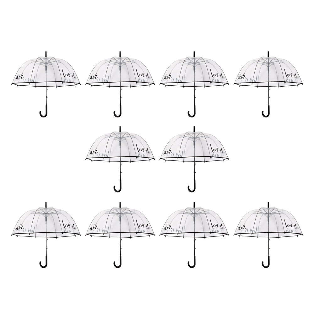 Discountershop 10x Grote Transparant Stormparaplu van Polyester met Aluminium Frame | 85cm Diameter