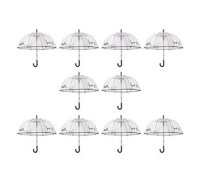 Discountershop 10x Large Transparant Polyester Storm Umbrella with Aluminum Frame | 85cm Diameter Discountershop 10x Large Transparant Polyester Storm Umbrella with Aluminum Frame | 85cm Diameter