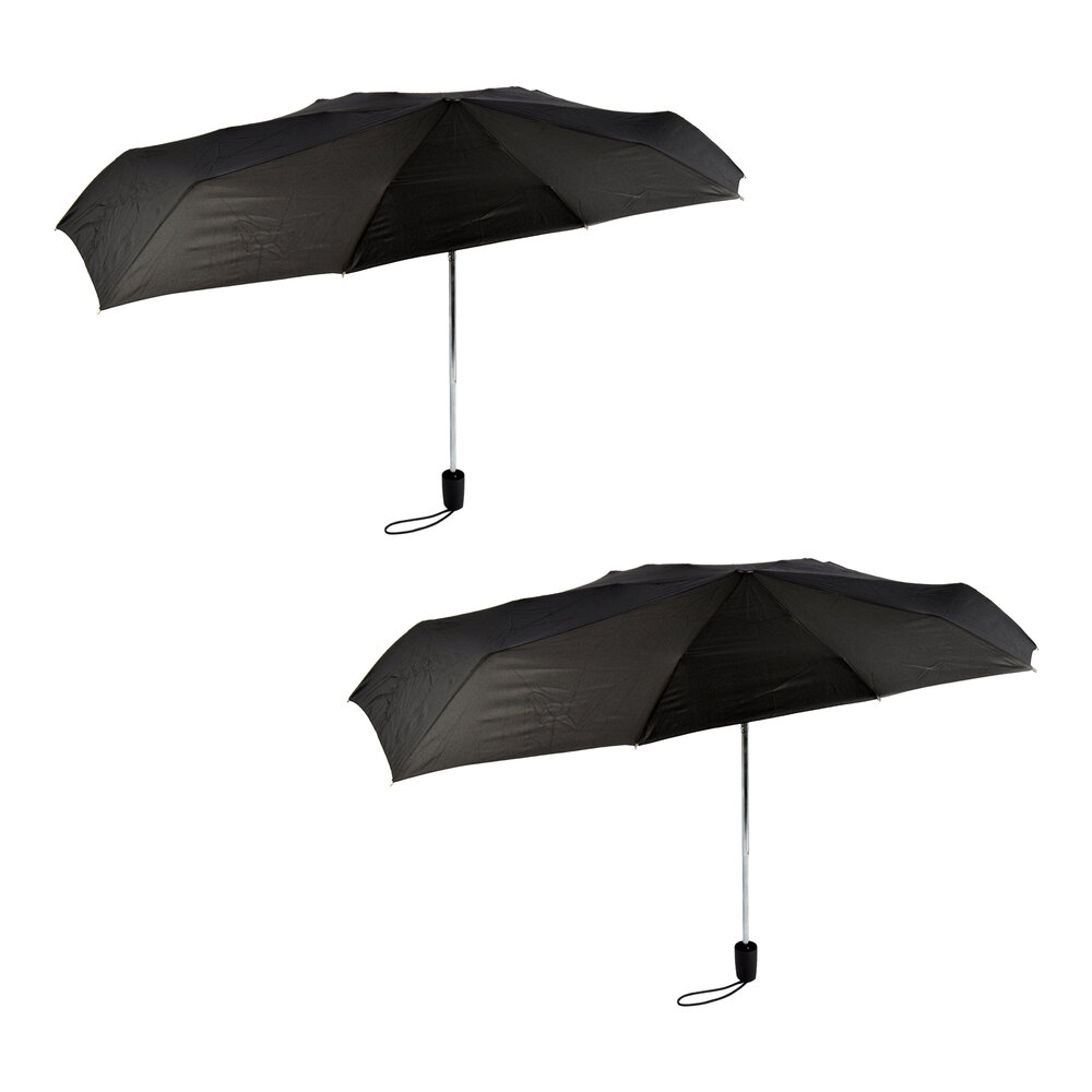 Discountershop Stormparaplu Opvouwbaar 97 cm – Windbestendige Sterke Paraplu tot 80 km/u met Beschermhoes, Compact en Zwart