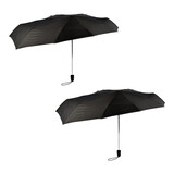 Discountershop 2x Folding umbrella in Black - Polyester and Aluminum - Storm umbrella - Length 61.5cm - Diameter. 97cm Discountershop 2x Folding umbrella in Black - Polyester and Aluminum - Storm umbrella - Length 61.5cm - Diameter. 97cm