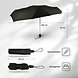 Discountershop Compact Storm Umbrella 97 cm – Windproof Strong Umbrella up to 80 km/h with Cover, Folding Black Umbrella