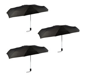 Discountershop Zwart Opvouwbare Paraplu's - Hoogwaardige Waterdichte Regenponcho's - Set van 3 - Polyester en Aluminium Materiaal - Stormparaplu - Lengte 61.5cm - Diameter 97cm Discountershop Zwart Opvouwbare Paraplu's - Hoogwaardige Waterdichte Regenponcho's - Set van 3 - Polyester en Aluminium Materiaal - Stormparaplu - Lengte 61.5cm - Diameter 97cm