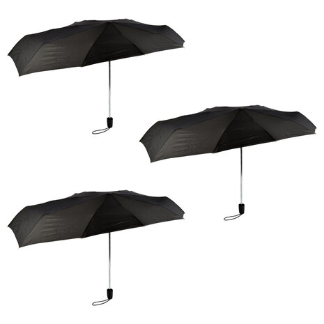 Discountershop Black Folding Umbrellas - High Quality Waterproof Rain Ponchos - Set of 3 - Polyester and Aluminum Material - Storm Umbrella - Length 61.5cm - Diameter 97cm Discountershop Black Folding Umbrellas - High Quality Waterproof Rain Ponchos - Set of 3 - Polyester and Aluminum Material - Storm Umbrella - Length 61.5cm - Diameter 97cm