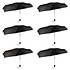 Set of 6 Black, Folding Storm Umbrellas - 61.5 cm Long, 97 cm Diameter, Polyester and Aluminum. Set of 6 Black, Folding Storm Umbrellas - 61.5 cm Long, 97 cm Diameter, Polyester and Aluminum.