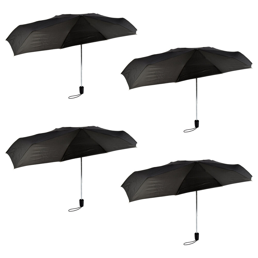 Discountershop 4x Strong Black Folding Umbrellas - Storm Resistant, 97 cm Diameter, 61.5 cm Length, Polyester and Aluminum. Discountershop 4x Strong Black Folding Umbrellas - Storm Resistant, 97 cm Diameter, 61.5 cm Length, Polyester and Aluminum.